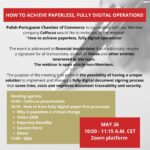 PPCC & Celfocus webinar: "How to achieve paperless, fully digital operations", 26 May 2021, 10 a.m.