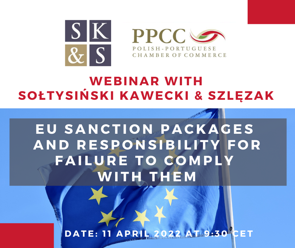 "EU Sanction Packages & Responsability for failure to comply with them" Webinar with SK&S Legal