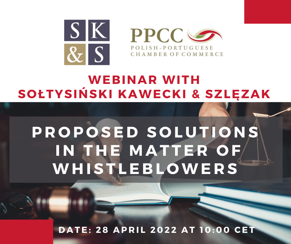 "Proposed solutions in the matter of whistleblowers" with SK&S Legal