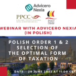 Webinar "Polish Order 1 & 2 selection of the optimal form of taxation" with Advicero Nexia and the Belgian Business Chamber