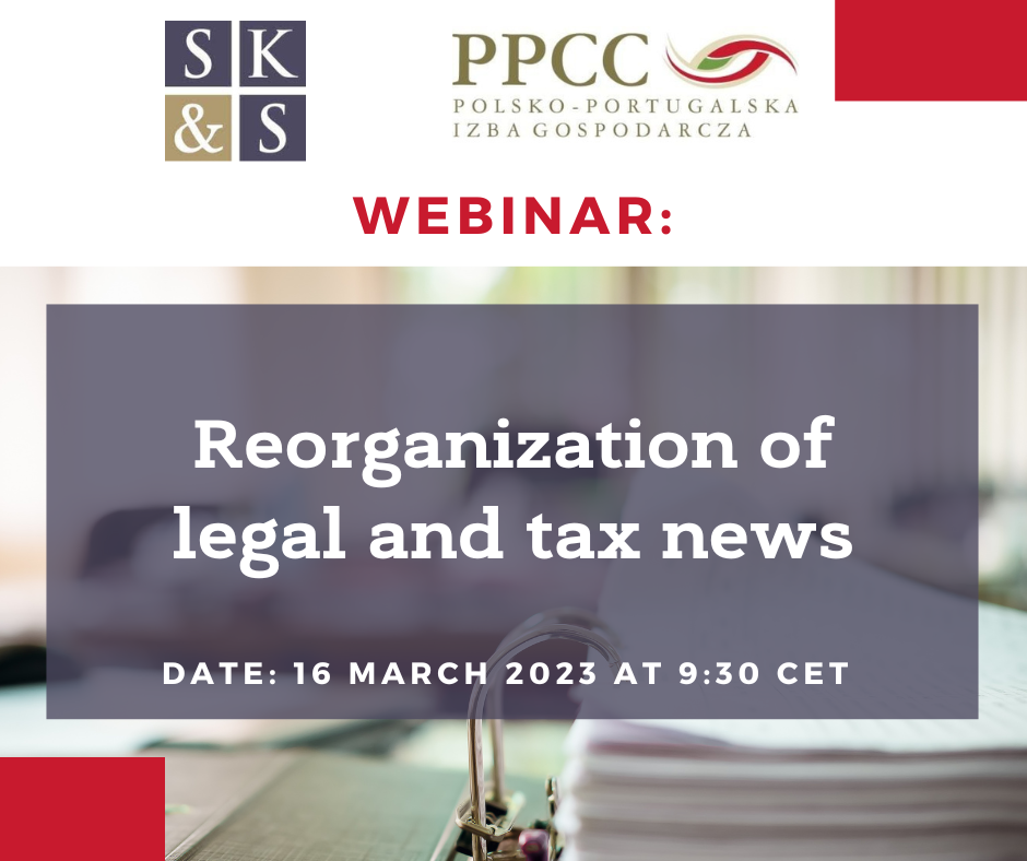 Reorganization of legal and tax news